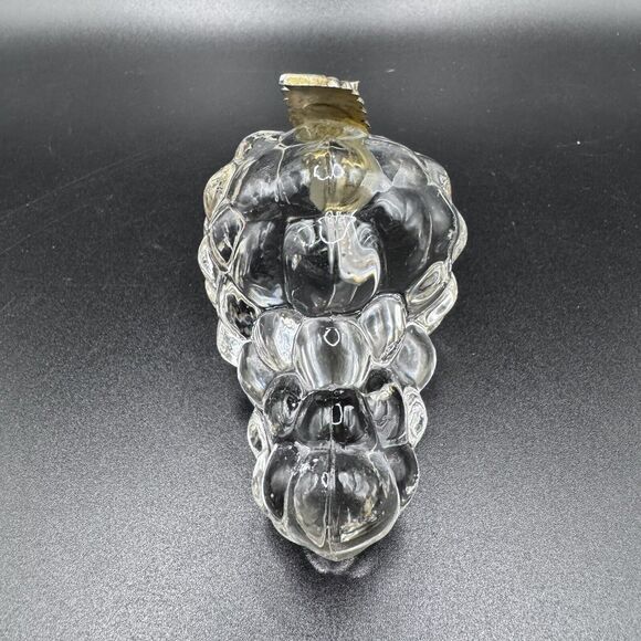 Vintage Heavy Crystal and Brass Grape Cluster Paperweight Art Piece - Picture 3 of 10